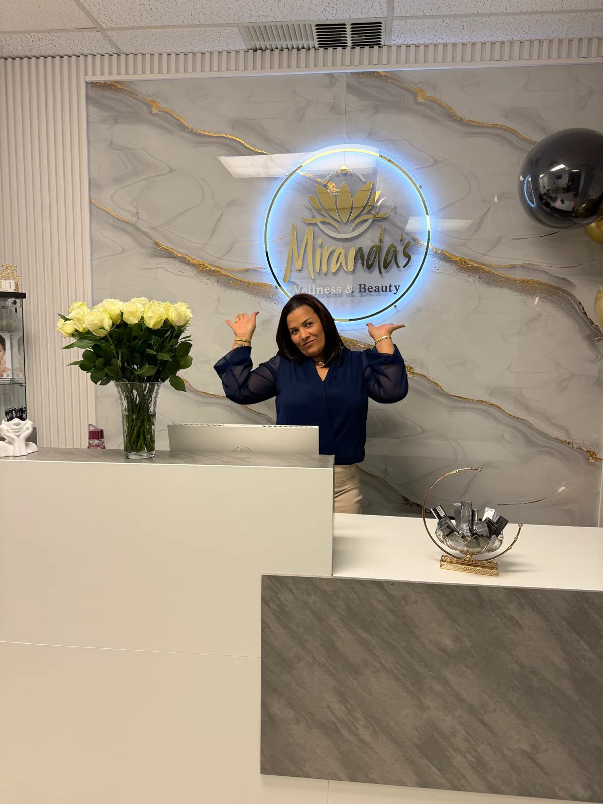 Nayrobis Miranda at the reception of Miranda's Wellness & Beauty Spa